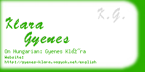 klara gyenes business card